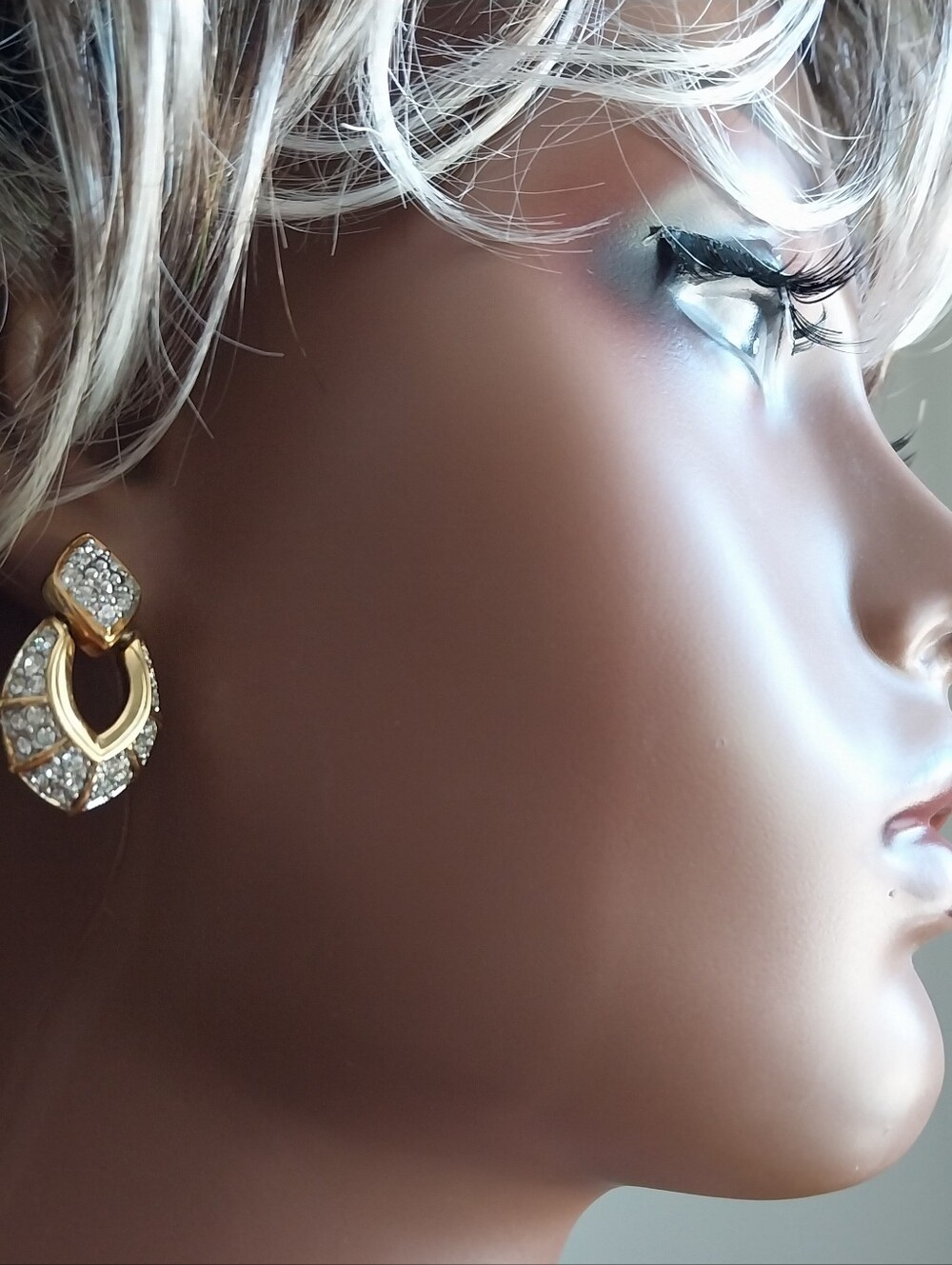 Swarovski Gold-Tone Clear Crystal Drop Earrings - Picture 2 of 12